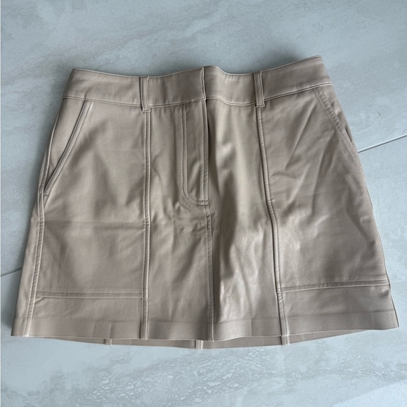 NEW Commando Faux Leather Utility Micro Mini Skirt | Sand SMALL - Picture 3 of 6